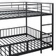 preview thumbnail 20 of 38, Unique Metal Full over Full Bunk Bed with Slide and Guardrails,Kids Bed Design