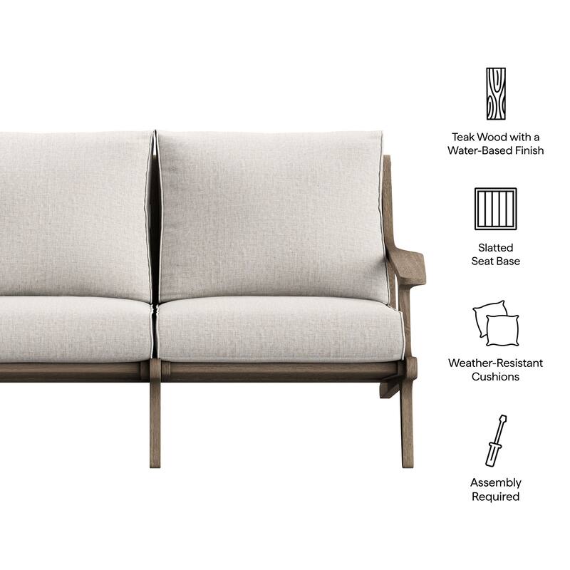 Saratoga Outdoor Patio Teak Wood Loveseat