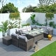 preview thumbnail 10 of 9, Abrihome 7-piece Patio Outdoor Wicker Sofa Set with Fire Pit Table