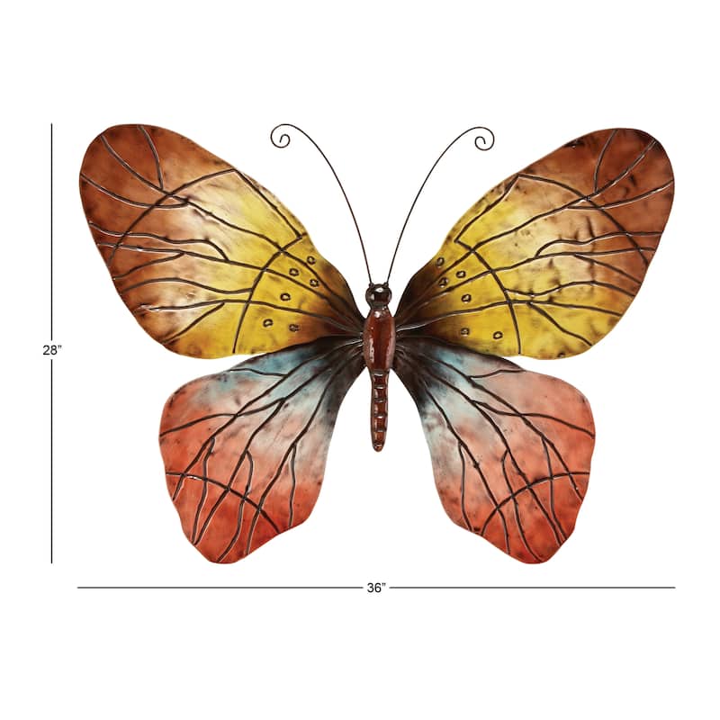 Red Metal Indoor Outdoor Butterfly Home Wall Decor