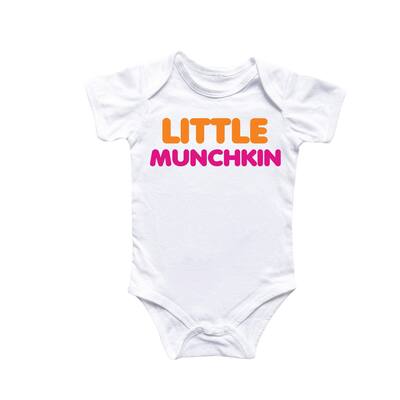 Little Munckin Donut - Baby Boy Girl Clothes Infant Bodysuit Funny Cute Newborn