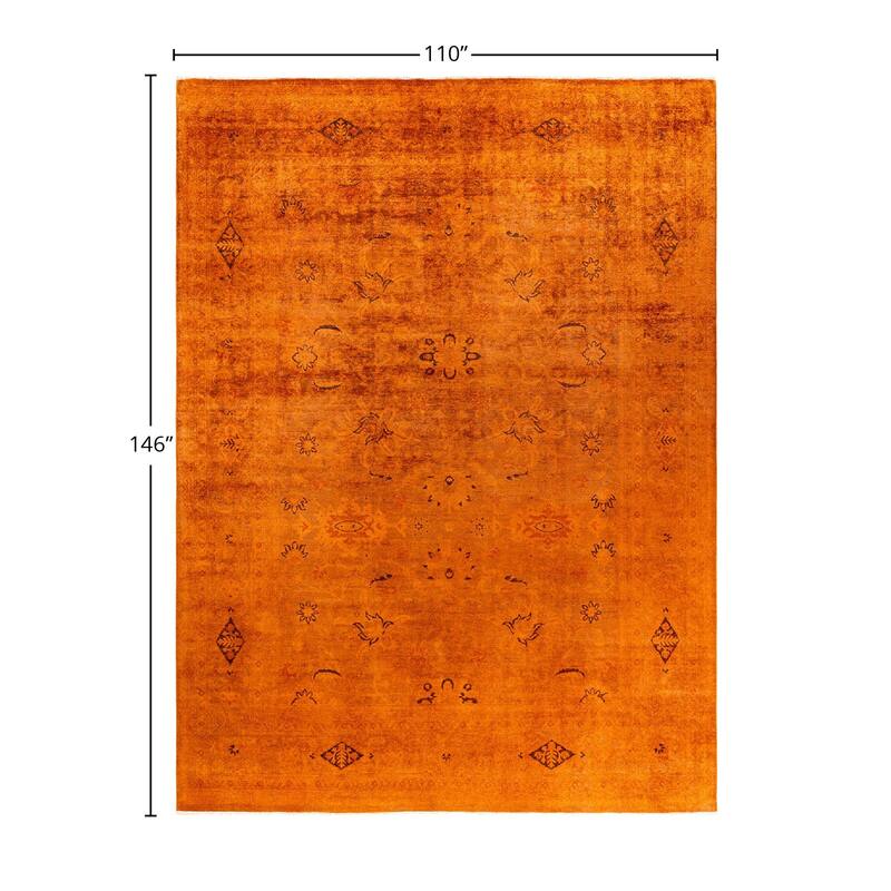 Contemporary Overdyed Wool Hand Knotted Area Rug - 9' 2" x 12' 2"