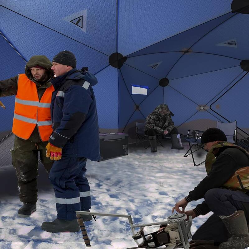 Portable Insulated Ice Fishing Tent Shelter 6-8 Person - N/A