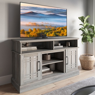 Gray wash top tv console