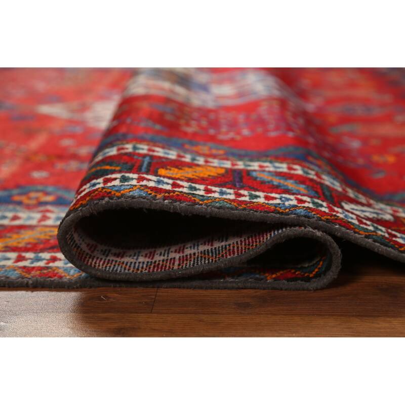 Hand Knotted Oriental 100% Wool Carpet Traditional Tribal Red Sirjan Area Rug - 6' 5'' X 4' 10''