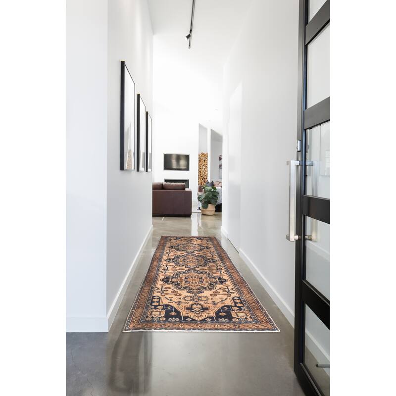 ECARPETGALLERY Hand-knotted Antalya Vintage Light Copper Wool Rug - 3'3 x 9'9