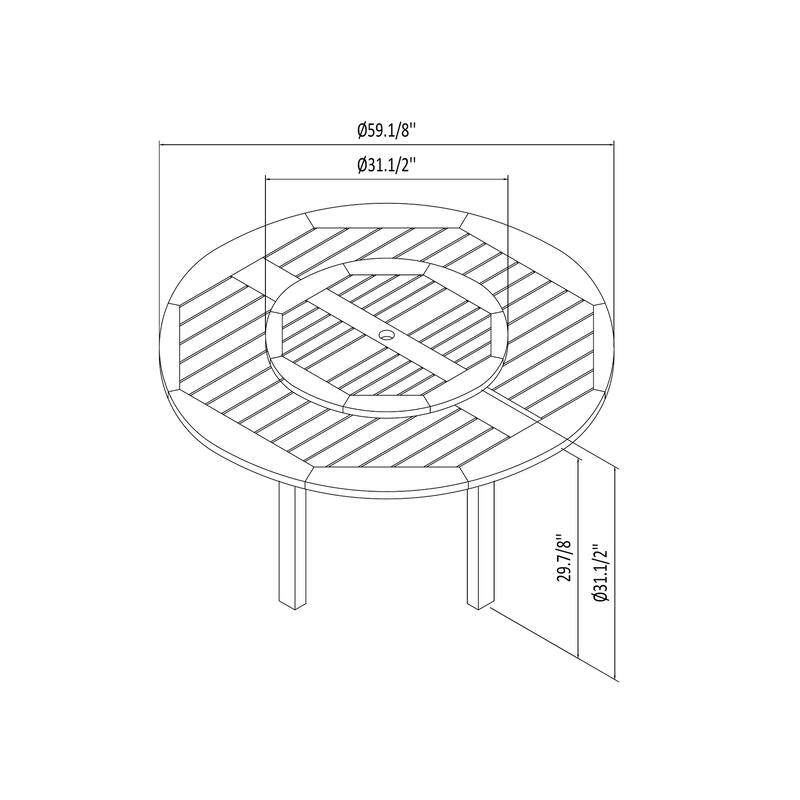 Amazonia Rubi Lazy Susan Outdoor Wood Patio Dining Set