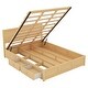 preview thumbnail 10 of 10, Queen Size Wood Platform Bed with Underneath Storage and 2-Drawers, Wood Color