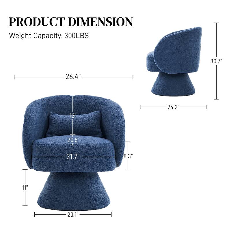 Ouyessir 360 Degree Swivel Cuddle Barrel Sofa Chairs