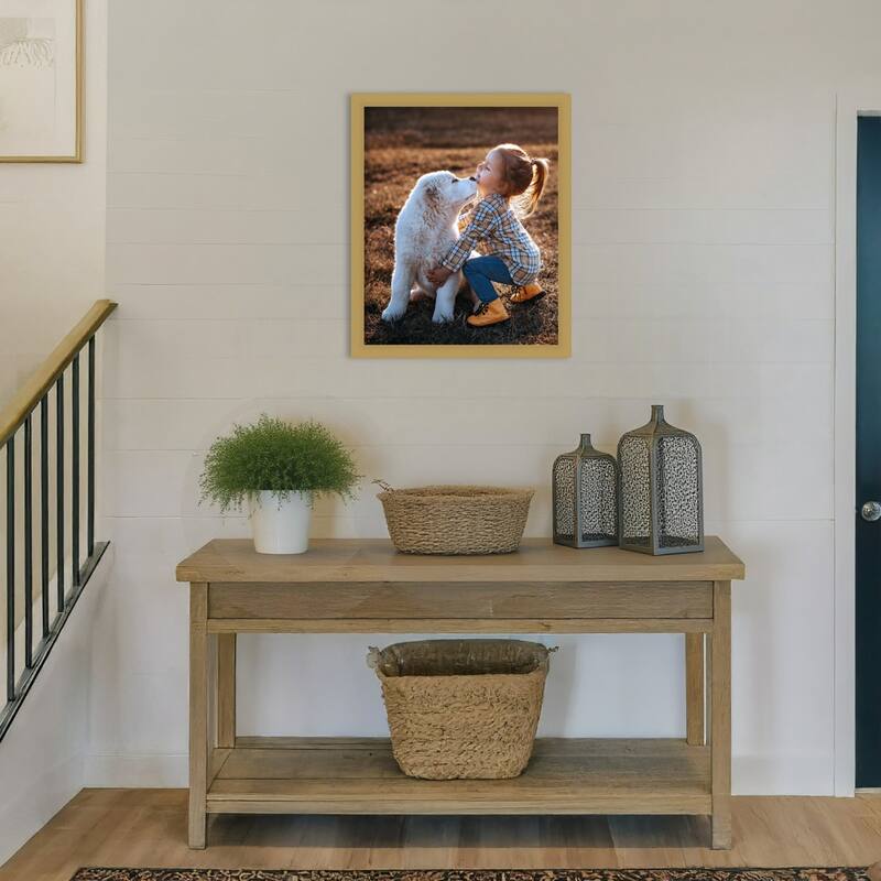 Grace Brushed Gold Narrow Framed Picture Frame, Photo Frame