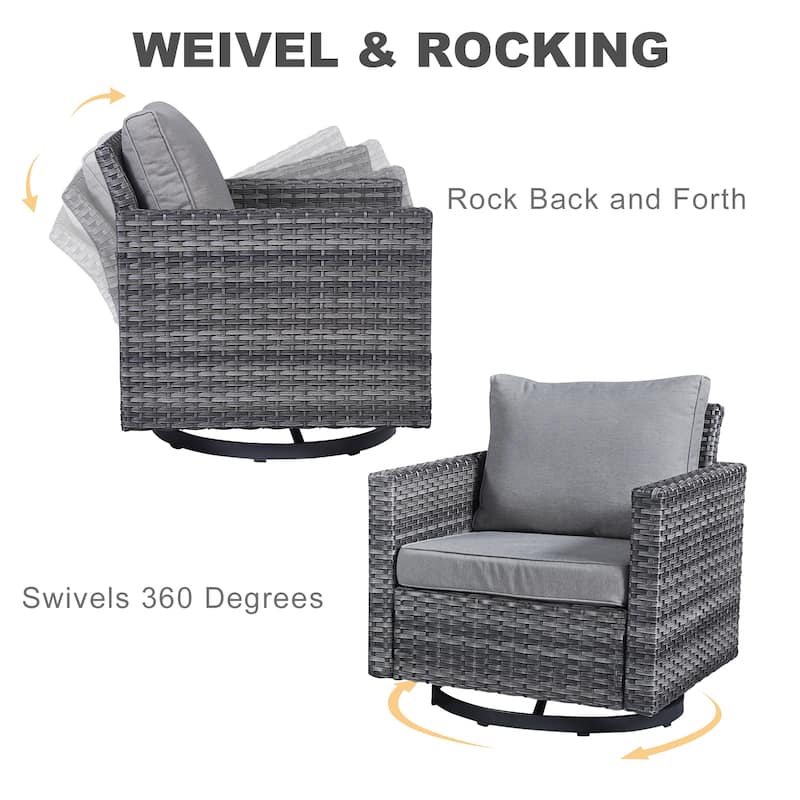 Outdoor Swivel Chairs Patio Glider Chairs Set of 2