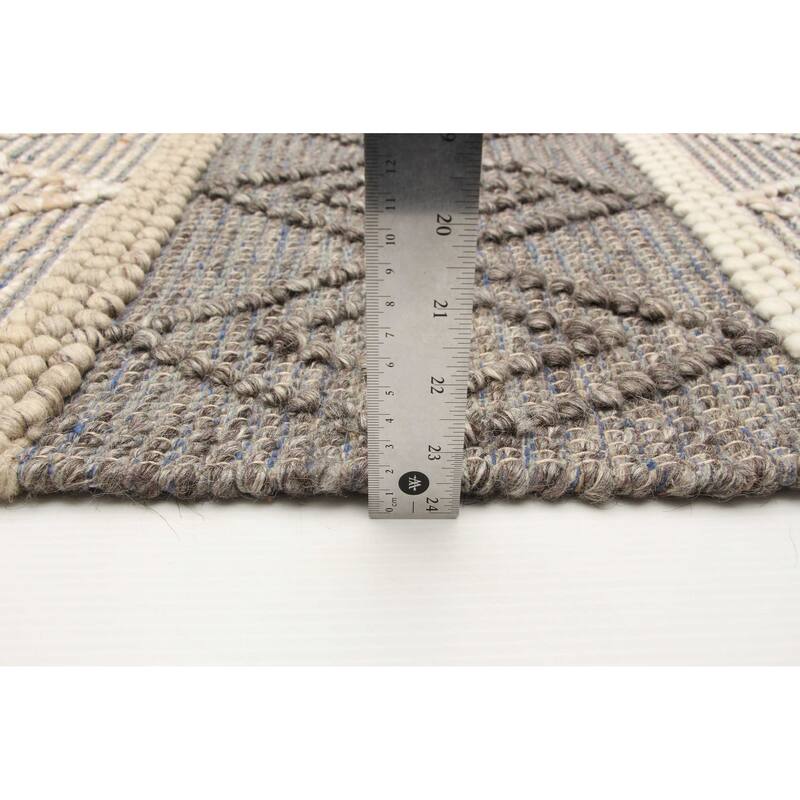 ECARPETGALLERY Braid weave Sienna Brown Wool Rug - 6'2 x 9'1