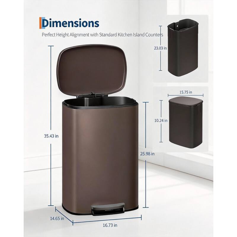 Kitchen Trash Can Combo Set, 13.2 & 2.6 Gallon