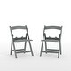 preview thumbnail 17 of 43, 2 Pack Kids White Resin Folding Chair with Vinyl Padded Seat - 12.25"D x 13.25"W x 21"H Grey