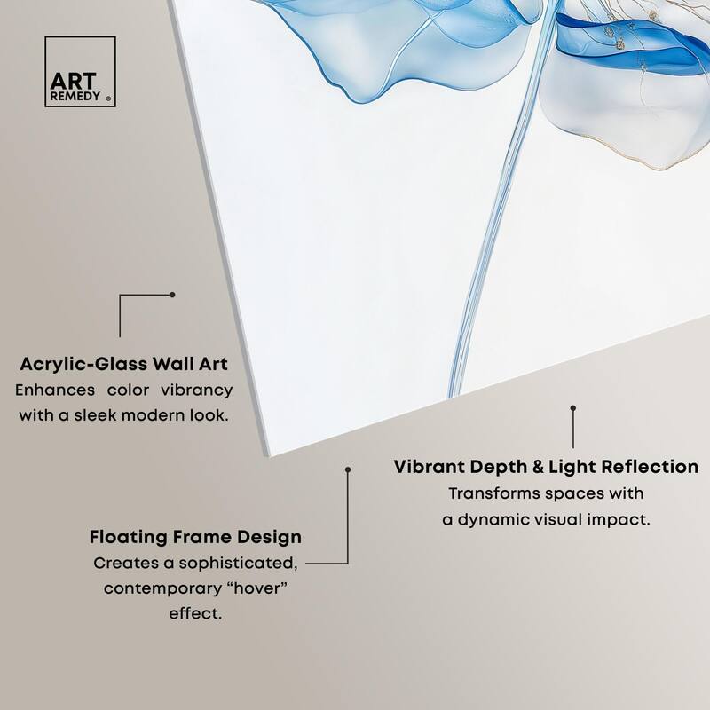 Glacier Ghost Blossom Acrylic by Art Remedy, Ready to Hang