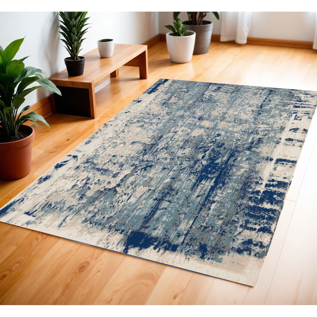 Gabe Power Loomed Abstract Modern Stain Resistant Area Rug By HomeRoots - 70' X '46' X '0.5