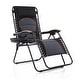 preview thumbnail 48 of 83, Oversize XL Padded Zero Gravity Lounge Chair Wider Armrest Adjustable Recliner with Cup Holder Black