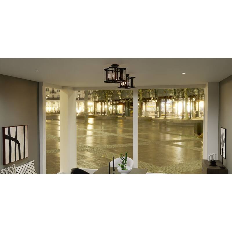 Renee 4-Light Matte Black Semi-Flush Mount Light