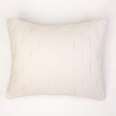 Mesa Linen & Velvet Sham, Ivory, Euro