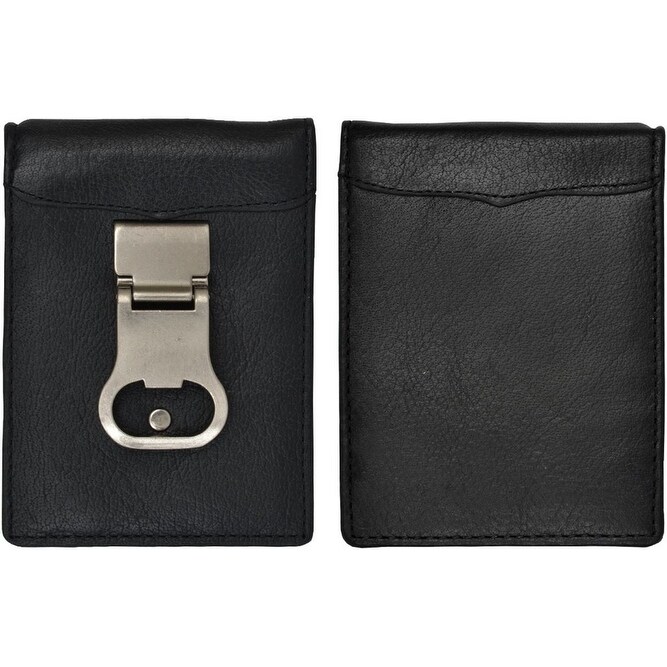 3d Wallet Mens Money Clip Bottle Opener Full Grain Leather One Size Overstock 17816366