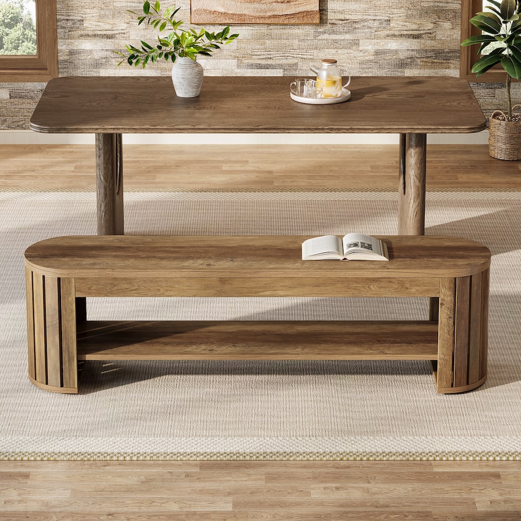 Wood Dining Bench, Entryway Kitchen Seat, Dining/Living Room Home Office Accent Bench