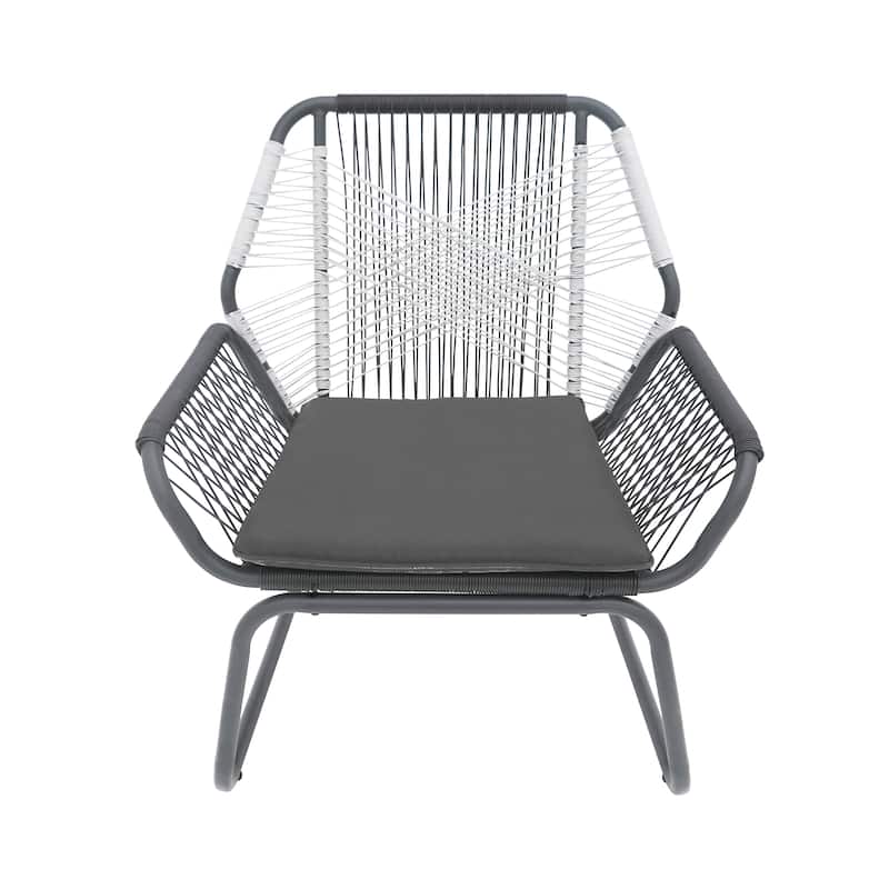 Modern 2 Piece Patio Metal Lounge Chairs for Garden Backyard & Balconies