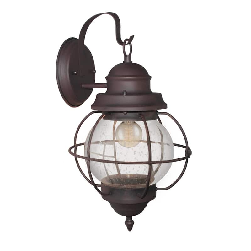 Kustatan Wall Sconce 1-light Outdoor Bronze Wall Lamp by Havenside Home - 10.2"W x 17'H
