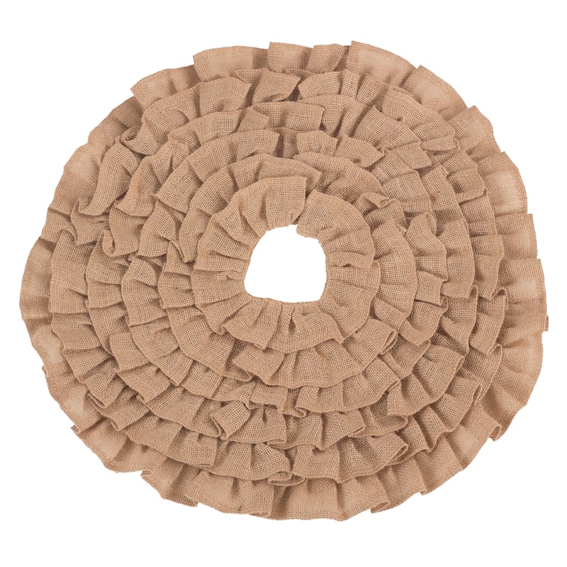 Ruffled Jute Christmas Tree Skirt