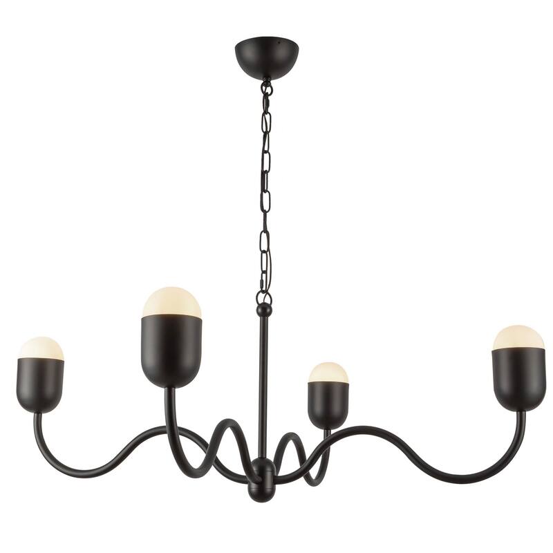Alora Lighting CH558439 Effie 4 Light 39" Wide Chandelier with Frosted - Matte Black / Opal Glass