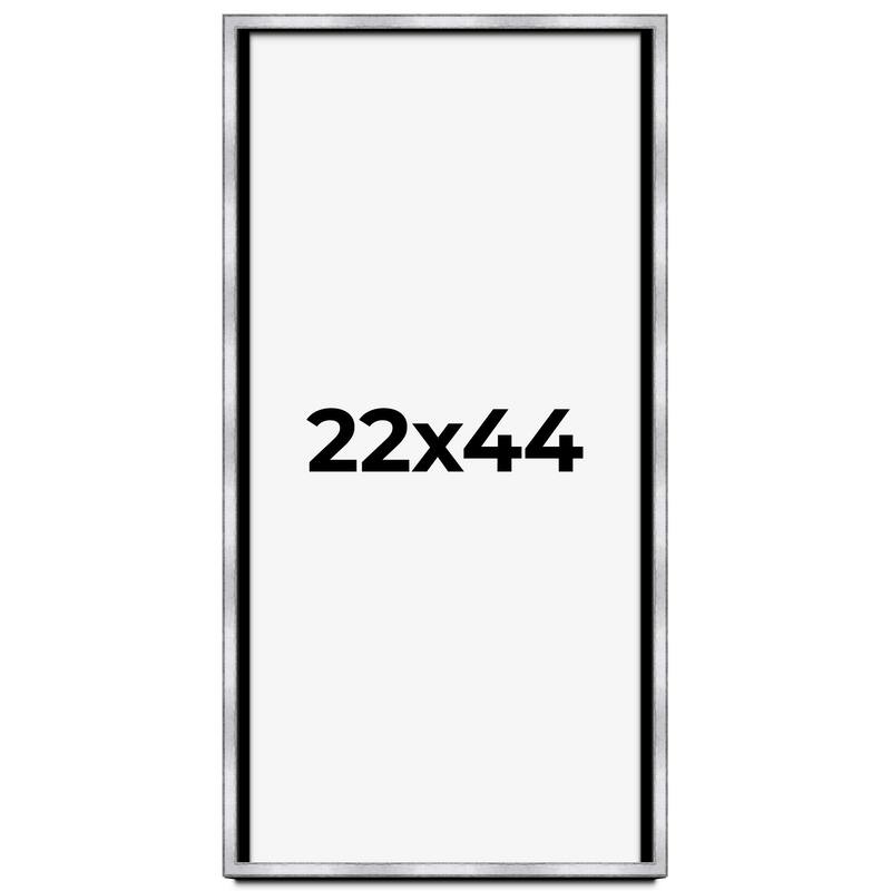 22x44 Shadow Box Frame Silver | 1.375 Inches Deep Real Wood