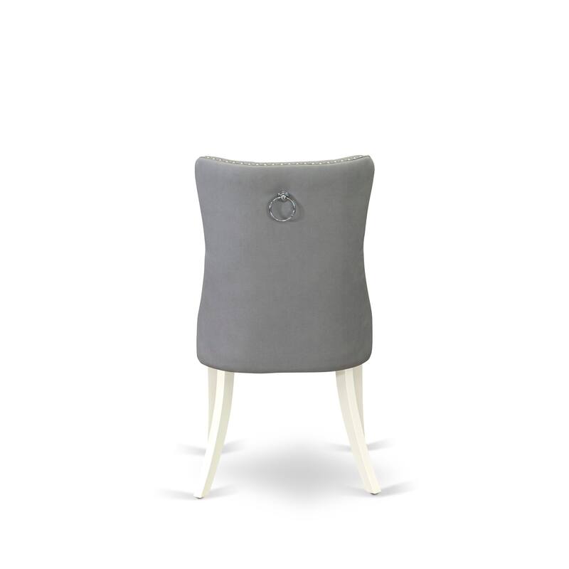 East West Furniture Dining Set Contains a Rectangle Kitchen Table and Upholstered Chairs, Linen White (Pieces Options)