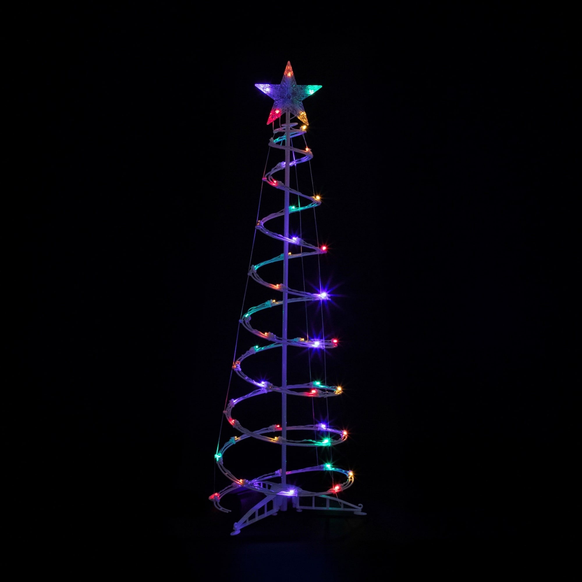 4ft LED Spiral Cone Tree Outdoor Christmas Decoration, Multi Lights