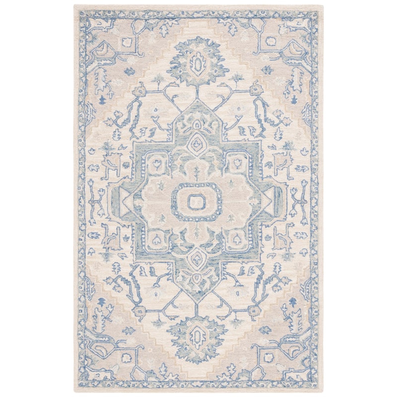 Lauren Ralph Lauren, Handmade Gunnhild Wool Rug - 4' x 6' - Ivory/Blue