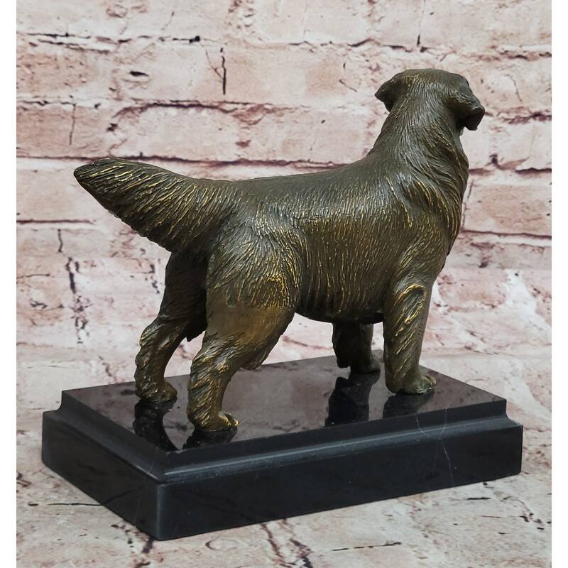 Bronze Golden Retriever Imitative Dog Statue Realistic Pet Sculpture Decor