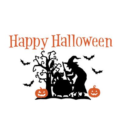 Happy Halloween Witch Garage Door Magnets - 20.000 x 13.130 x 0.380