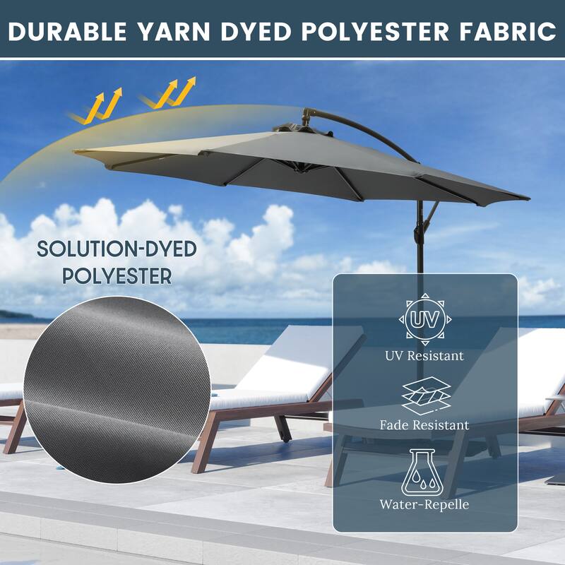 Weller 10-foot Offset Cantilever Hanging Patio Umbrella