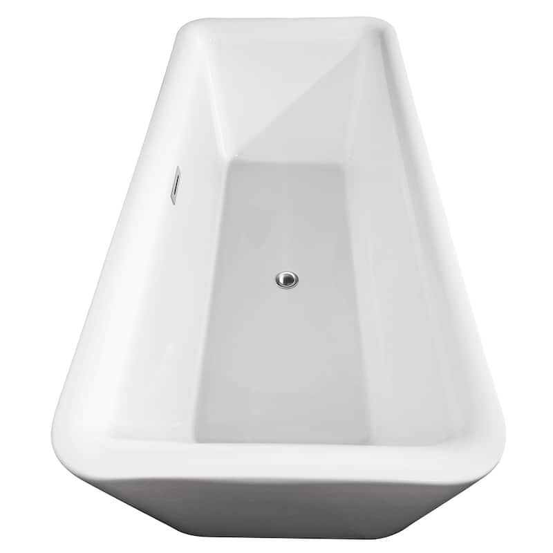 Wyndham Collection Emily 69-inch White Freestanding Soaking Bathtub