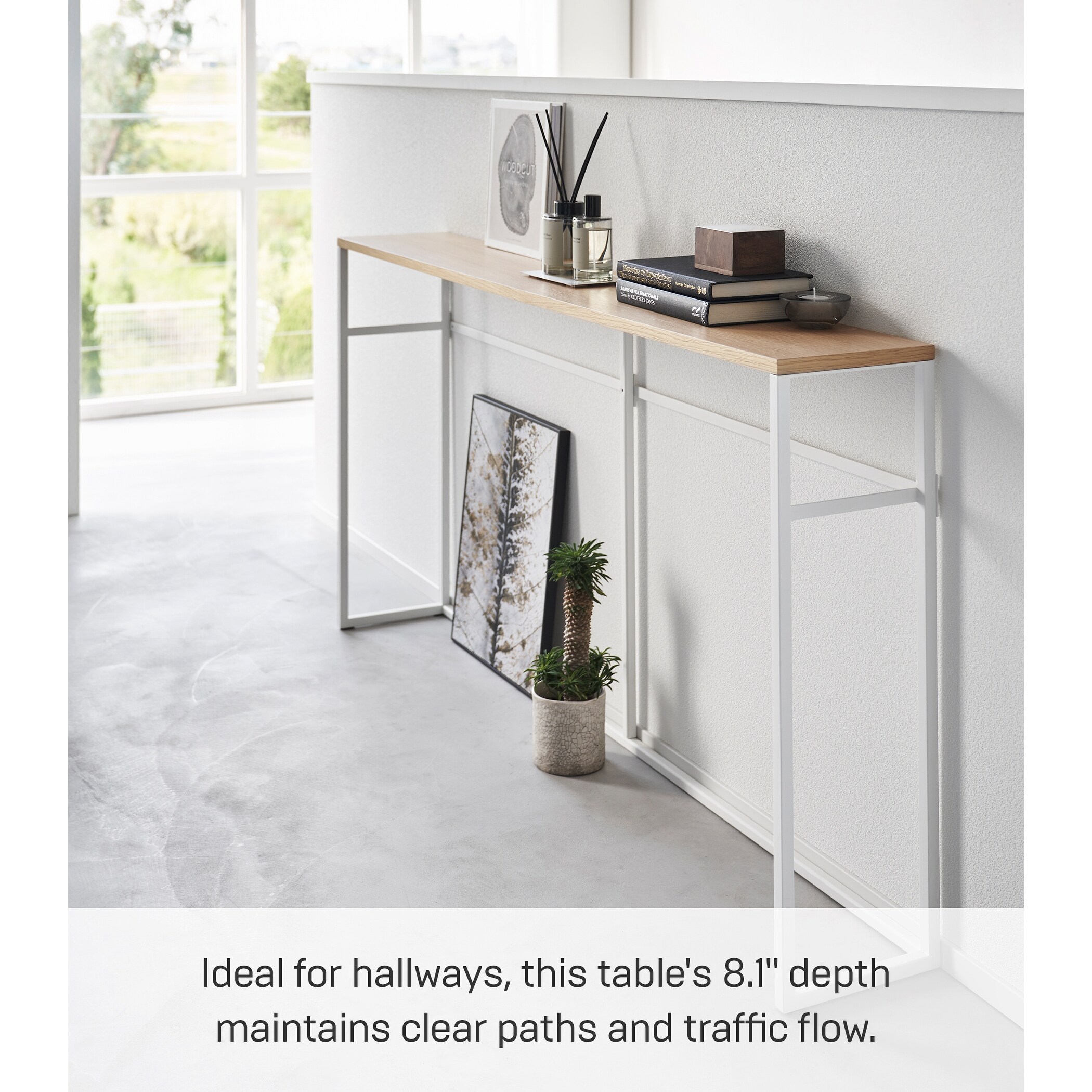 Yamazaki Home Long Console Table - Two Styles, Steel, Open, Holds