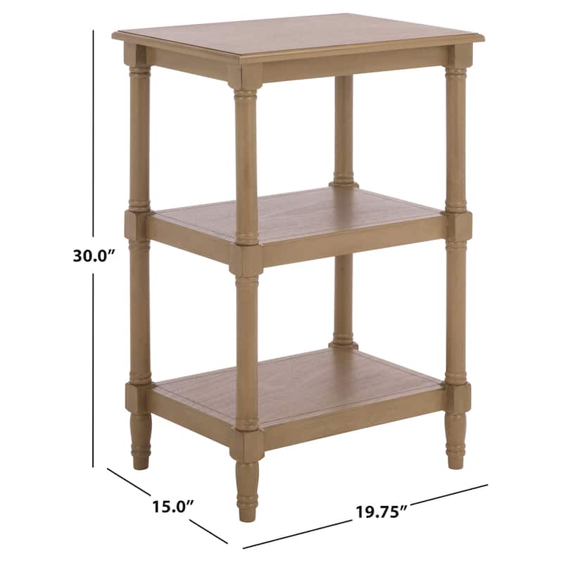 SAFAVIEH Elmira 3-Shelf Accent Table - 19.8" W x 15" L x 30" H - 20"W x 15"D x 30"H