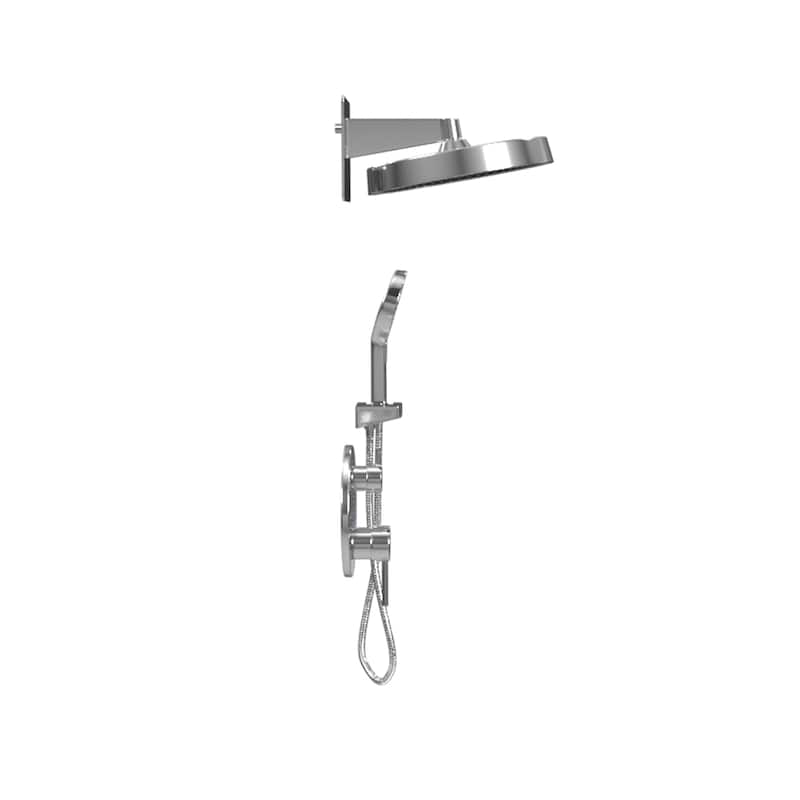 Olimpia 12-in Rain Showerhead Combo Shower System with Multi-function Handshower and Pressure Balanced Mixing Valve Chome
