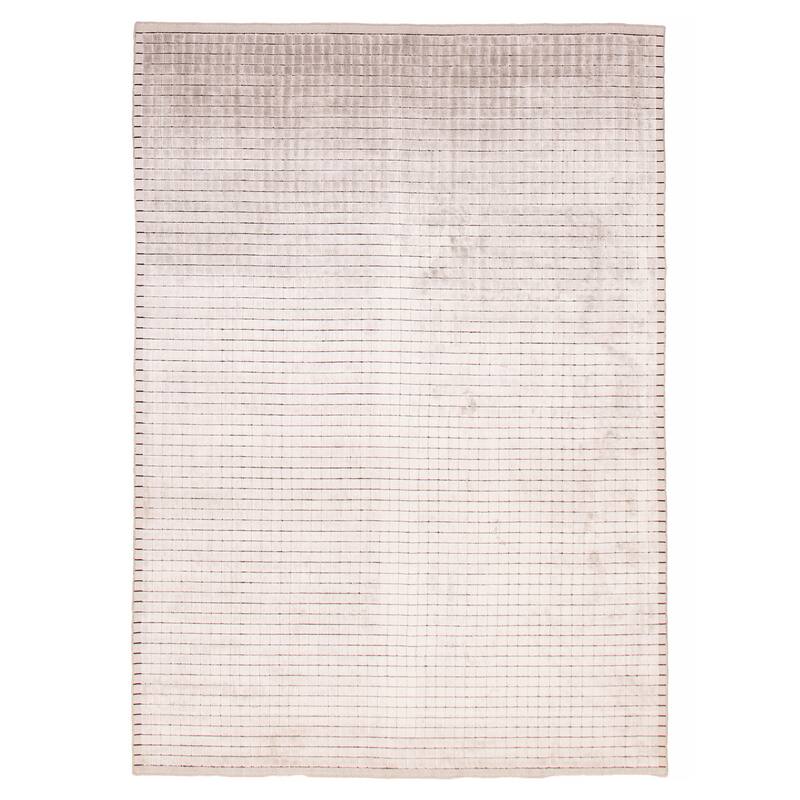 ECARPETGALLERY Hand Loomed Elysian Grey Viscose Rug - 6'8 x 9'5 - Light Grey - 6'8 x 9'5