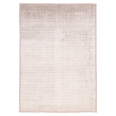 ECARPETGALLERY Hand Loomed Elysian Grey Viscose Rug - 6'8 x 9'5