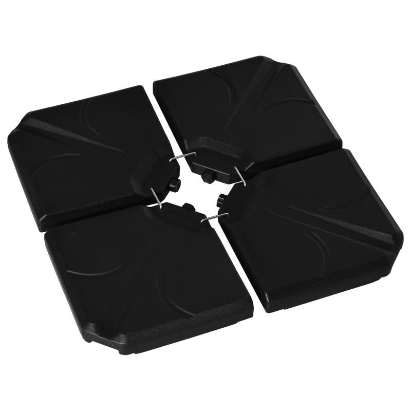 Outsunny 4 Piece Umbrella Base Stand Cantilever Offset Patio Umbrella Weight Plates w/ U-Locking - 40.5" L x 40.5" W x 3.25" H