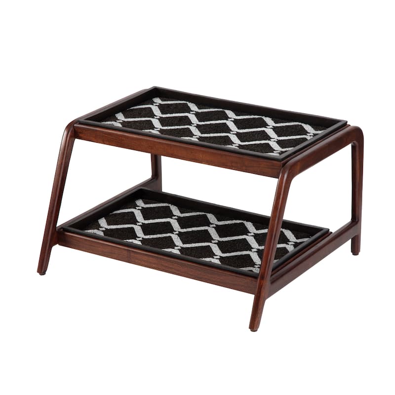 Jani Double-Tier Brown Stand 2-Pair Rubber Boot Trays - San Tropez