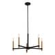preview thumbnail 8 of 13, Damen 5 Light Black and Brass Contemporary Candle Chandelier - 25-in W x 18.5-in H x 25-in D