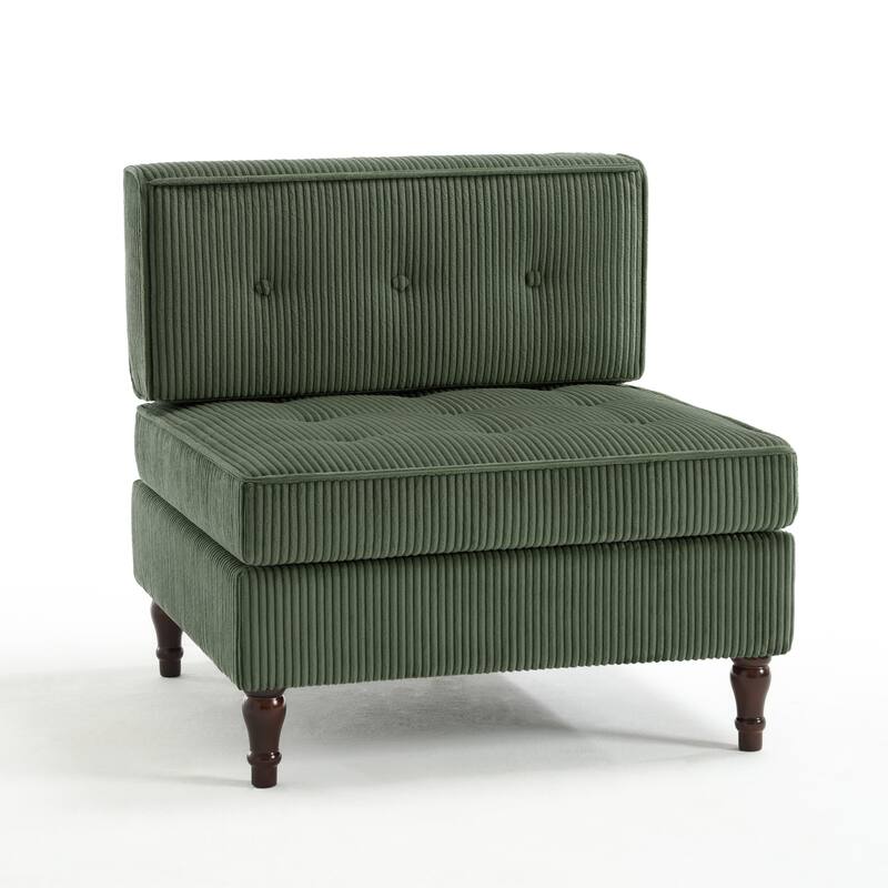 Modern Corduroy Corner Armchair Armless Chair sofa