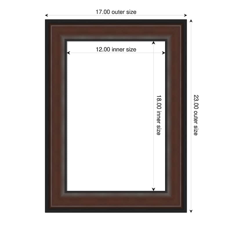 Amanti Art Harvard Walnut Framed Dry Erase Magnetic Board - 17 x 23 in