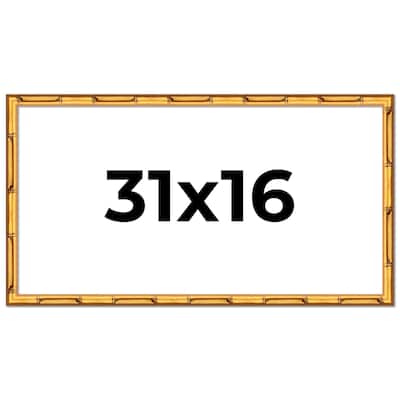 31x16 Frame Gold Bamboo Picture Frame Modern Photo Frame Includes UV Acrylic Shatter Guard Front Acid Free Foam Backing Board