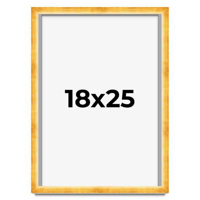 18x25 Shadow Box Frame Gold | 1.625 Inches Deep Real Wood Traditional