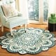 preview thumbnail 5 of 17, SAFAVIEH Handmade Novelty Urtza Ornate Flower Wool Rug 10' Round - Ivory/Blue - Round